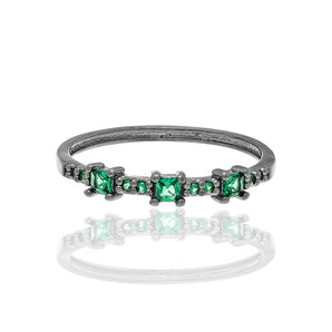 BLACK RHODIUM RING WITH ZIRCONIA