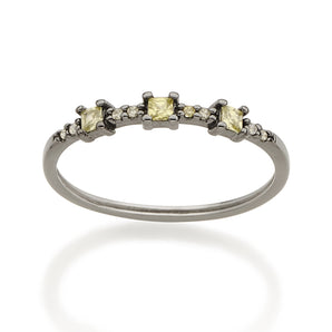 BLACK RHODIUM RING WITH ZIRCONIA