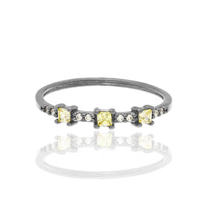 BLACK RHODIUM RING WITH ZIRCONIA