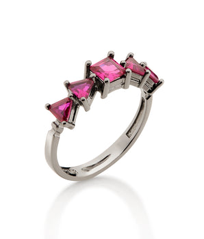 BLACK RHODIUM RING WITH ZIRCONIA