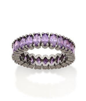 BLACK RHODIUM RING WITH ZIRCONIA
