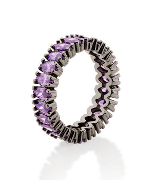 BLACK RHODIUM RING WITH ZIRCONIA