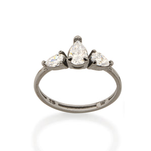 BLACK RHODIUM RING WITH ZIRCONIA