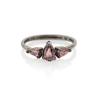 BLACK RHODIUM RING WITH CRYSTAL