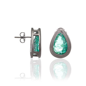 BLACK RHODIUM EARRING WITH CRYSTAL
