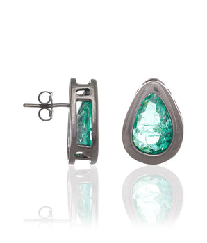 BLACK RHODIUM EARRING WITH CRYSTAL
