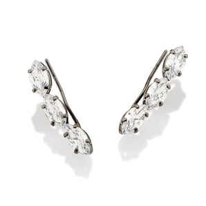 BLACK RHODIUM EARRING WITH ZIRCONIA