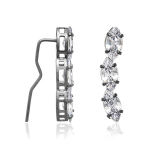 BLACK RHODIUM EARRING WITH ZIRCONIA