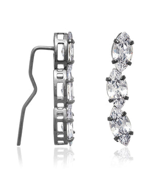 BLACK RHODIUM EARRING WITH ZIRCONIA