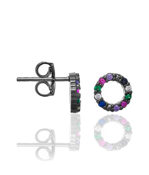 BLACK RHODIUM EARRING WITH ZIRCONIA