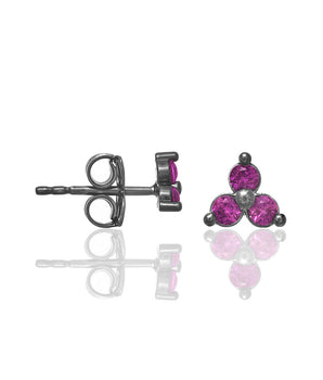 BLACK RHODIUM EARRING WITH ZIRCONIA