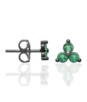 BLACK RHODIUM EARRING WITH ZIRCONIA