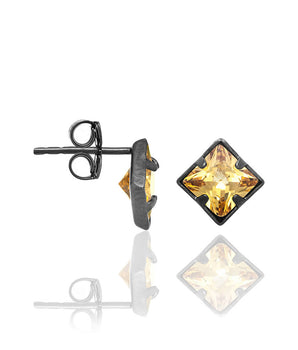BLACK RHODIUM EARRING WITH ZIRCONIA