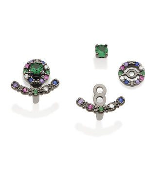 BLACK RHODIUM EARRING WITH ZIRCONIA