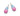 BLACK RHODIUM BICOLOR EARRING IN PINK AND BLUE