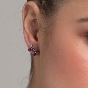 BLACK RHODIUM CHERRY EAR JACKET