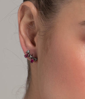 BLACK RHODIUM CHERRY EAR JACKET
