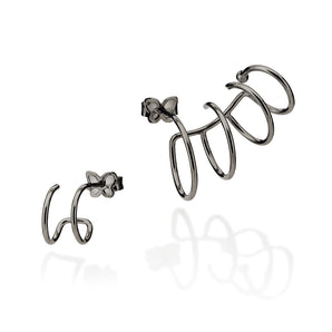 BLACK RHODIUM HOOPS EAR CUFF