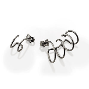BLACK RHODIUM HOOPS EAR CUFF