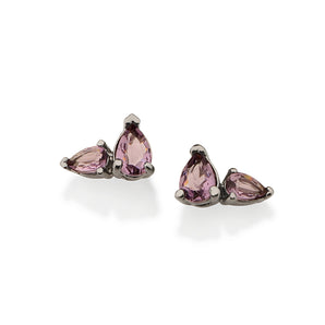 BLACK RHODIUM BRIGHT LIGHT EARRING IN PURPLE