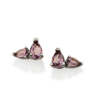 BLACK RHODIUM BRIGHT LIGHT EARRING IN PURPLE