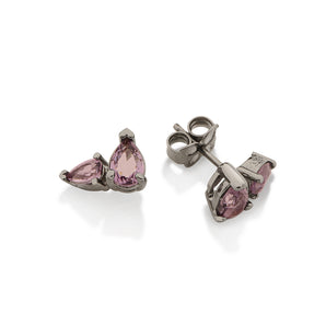 BLACK RHODIUM BRIGHT LIGHT EARRING IN PURPLE