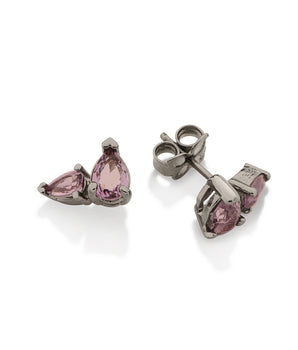 BLACK RHODIUM BRIGHT LIGHT EARRING IN PURPLE