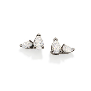 BLACK RHODIUM BRIGHT LIGHT EARRING IN WHITE