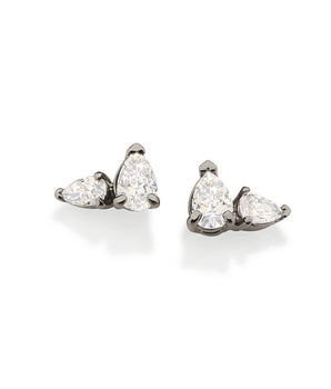 BLACK RHODIUM BRIGHT LIGHT EARRING IN WHITE