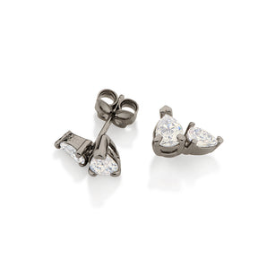 BLACK RHODIUM BRIGHT LIGHT EARRING IN WHITE