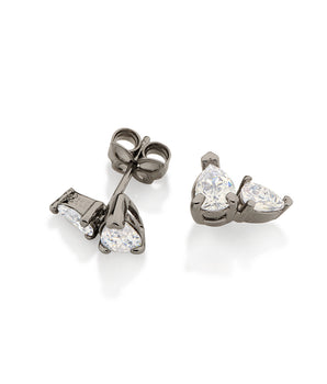 BLACK RHODIUM BRIGHT LIGHT EARRING IN WHITE