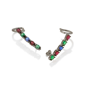 BLACK RHODIUM COLORFUL EAR CUFF