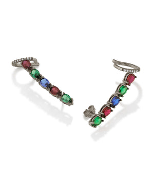 BLACK RHODIUM COLORFUL EAR CUFF