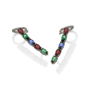 BLACK RHODIUM COLORFUL EAR CUFF