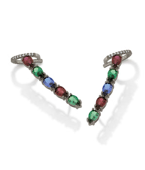 BLACK RHODIUM COLORFUL EAR CUFF