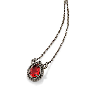 BLACK RHODIUM CHAIN WITH CRYSTAL AND ZIRCONIA