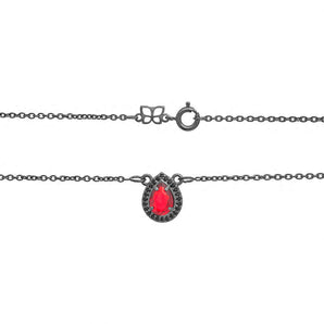 BLACK RHODIUM CHAIN WITH CRYSTAL AND ZIRCONIA