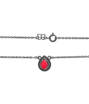 BLACK RHODIUM CHAIN WITH CRYSTAL AND ZIRCONIA