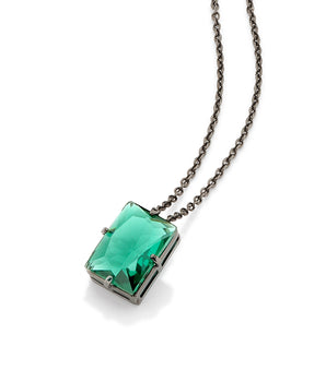 BLACK RHODIUM CHAIN WITH CRYSTAL