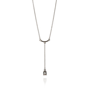 BLACK RHODIUM CHAIN WITH CRYSTAL AND ZIRCONIA