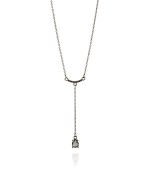 BLACK RHODIUM CHAIN WITH CRYSTAL AND ZIRCONIA
