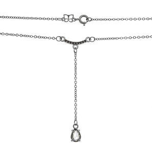 BLACK RHODIUM CHAIN WITH CRYSTAL AND ZIRCONIA