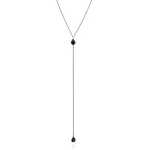 BLACK RHODIUM CHAIN WITH CRYSTAL