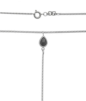 BLACK RHODIUM CHAIN WITH CRYSTAL