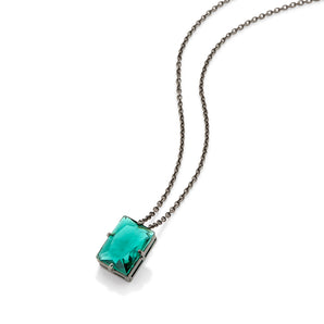 BLACK RHODIUM CHAIN WITH CRYSTAL