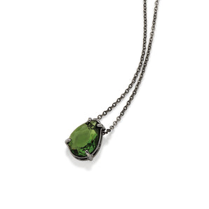 BLACK RHODIUM CHAIN WITH CRYSTAL