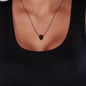 BLACK RHODIUM CHAIN WITH CRYSTAL