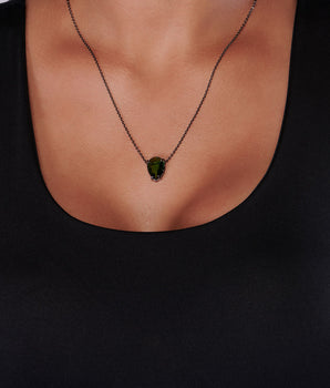 BLACK RHODIUM CHAIN WITH CRYSTAL