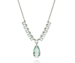 BLACK RHODIUM CHAIN WITH CRYSTAL