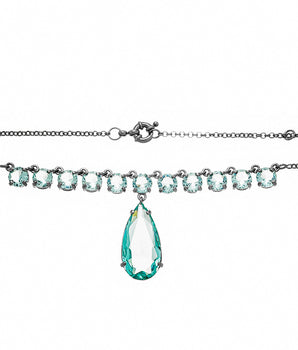 BLACK RHODIUM CHAIN WITH CRYSTAL
